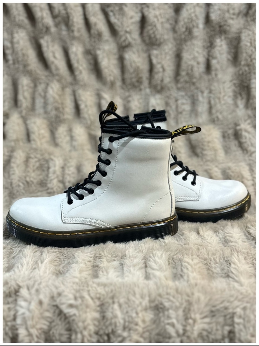 Dr. Martens Zavala J White Combat Boots – Big Kids/Youth Size 3 ~ Item #S4300